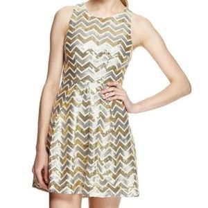 Ark&Co Gold and Silver Sequin Party Dress Size L